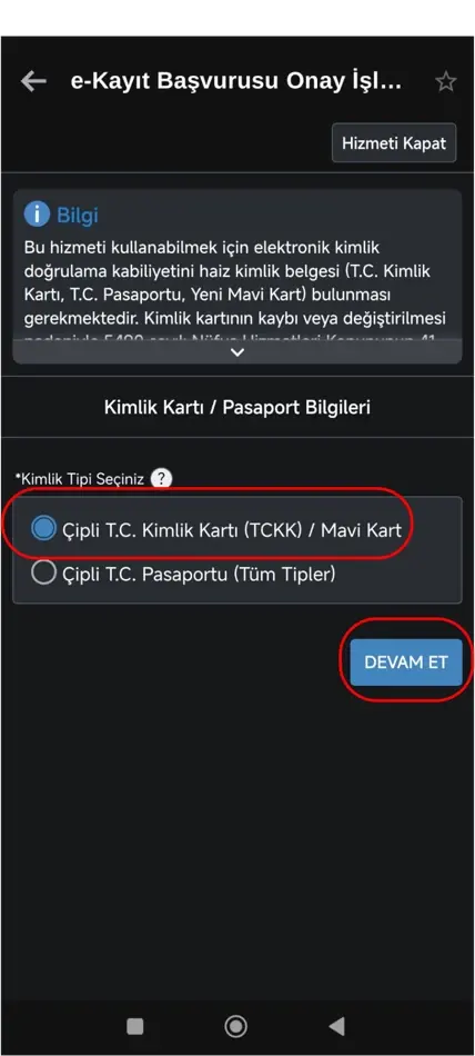 Adım 6: Kimlik türünüzü seçin